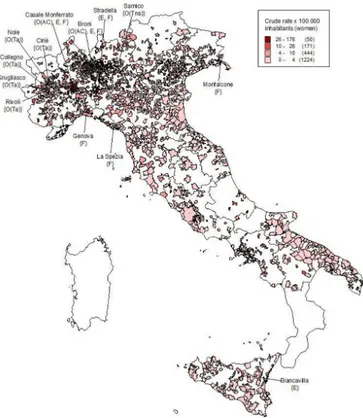 Figure 1  crude incidence rates (*100 000 inhabitants) for malignant 