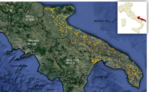 Figure 1. Distribution of aquifers in Apulia, southern Italy [ 25 ]. 2.2. Water Sampling
