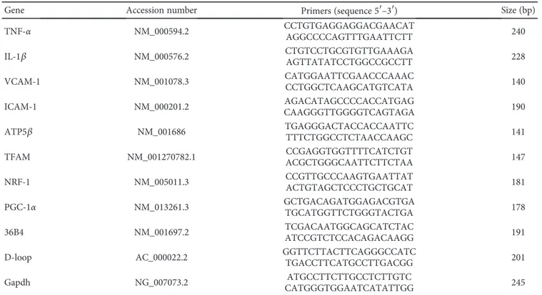 Table 1: Primer sequence of real-time quantitative PCR.