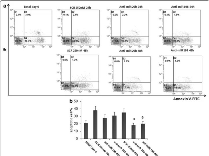 Fig. 7  Transfection with specific Anti-hsa-miR inhibitors upregulate MCL-1 and JAK3 protein expression and rescues the cells from apoptosis