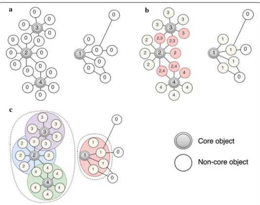 Fig. 3  Graphic representation of the clustering approach. a Initialization of cluster IDs