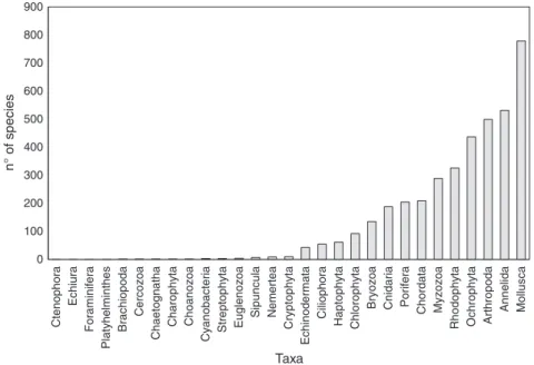 Figure 1. Distribution of total recorded species among taxonomic groups.