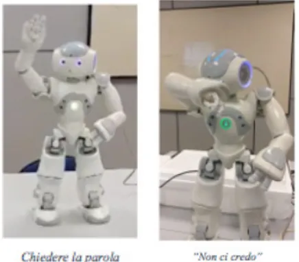 Fig. 3 - Two different gestures performed by the Nao robot.