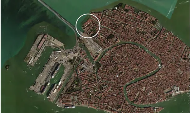 Fig. 3 - Localization of the San Giobbe area in north-west Venice .