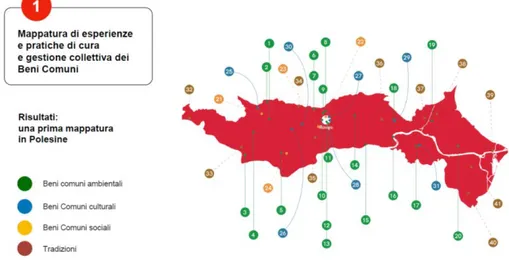 Fig. 3 – La mappatura partecipata dei Beni Comuni nel Polesine   