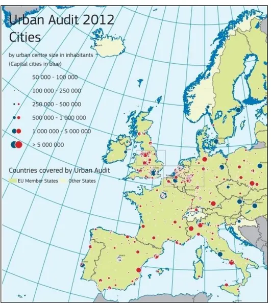 FIG. 1.  Aree urbane e metropolitane secondo la classificazione OECD-EU