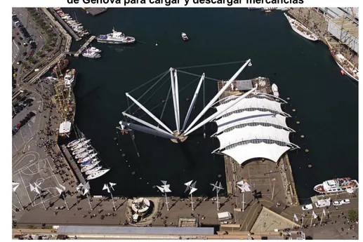 Figura 5. El Bigo encuentra su inspiración en la grúa utilizada históricamente en el puerto  de Génova para cargar y descargar mercancías 