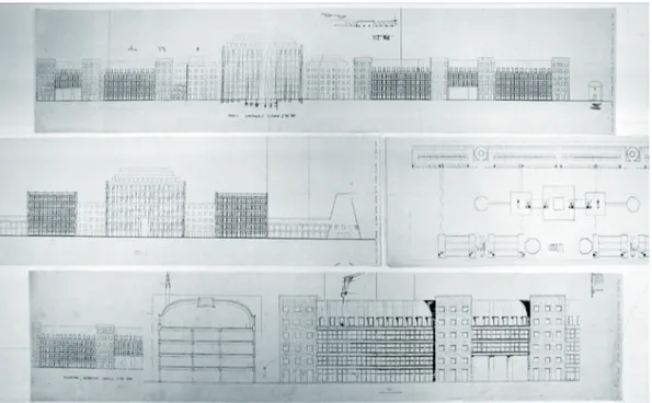 Fig. 1 - Aldo Rossi’s  fax transmissions on  the Milan - New York  axis, 1991
