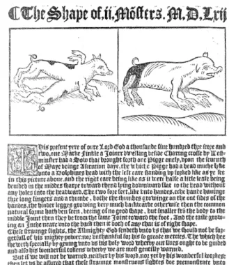 Figure 3  William Fulwood, The Shape of.ii. Mo[n]sters. M.D.Lxij. London,   John Alde, 1562