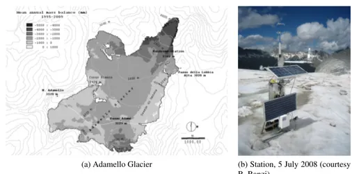 Figure 1: The Adamello Glacier mass balance obtained with the PDSLIM model Ranzi et al