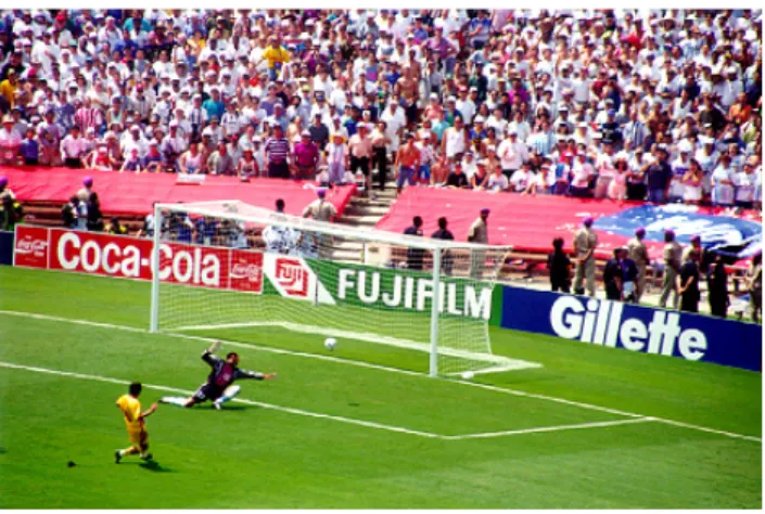 Figure 1: Key frame of a video shot depicting a soccer goal. 