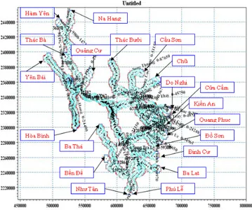 Fig. 2. 2. Observed and calculated water level at Phu Tho station (Thao river) 