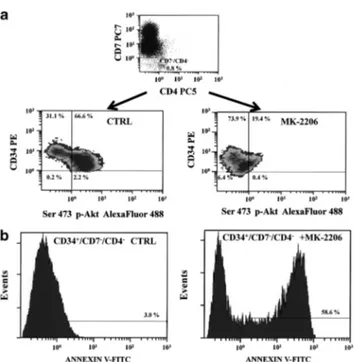 Figure 6. MK-2206 causes Akt dephosphorylation and apoptosis in