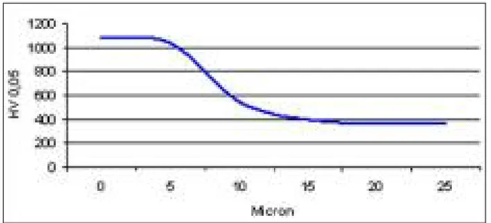 FIG. 1 Typical microhardness profile for a Kolsterised SAF2205 steel [6].