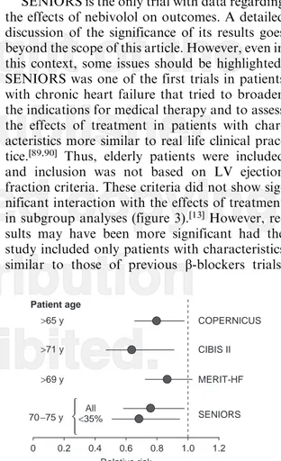 Fig. 3. Effect of b-blockers on all-cause mortality or cardiovascular hospitalization in elderly patients; post hoc subgroup analysis from the SENIORS (Study of the Effects of Nebivolol Intervention on Outcomes and Hospitalisation in Seniors with Heart Fai
