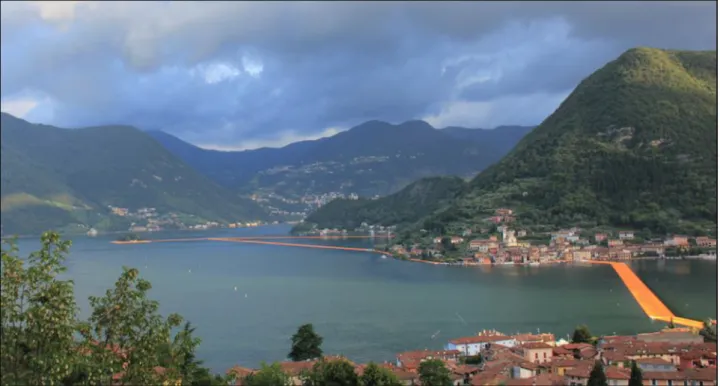 Fig.  2. Lake Iseo, near Monte Isola, during the Floating Piers artwork. 