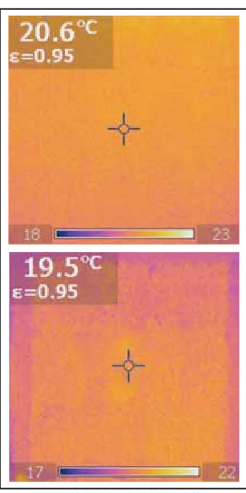Fig. 2 – Scatti termografi ci del campione