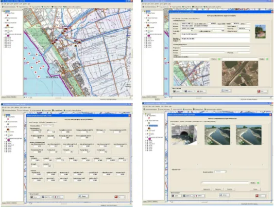 Figura 4. Esempi di form di gestione dei dati dell’applicazione GIS desktop 