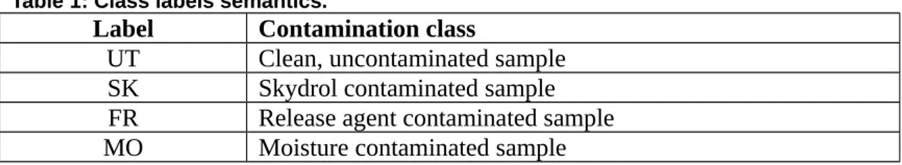 Table 1: Class labels semantics.
