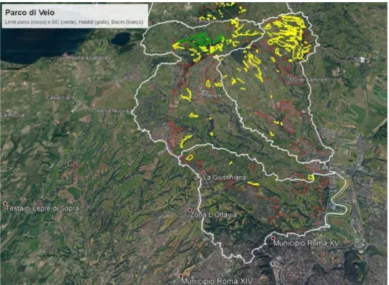 Figura 9. Habitat Natura 2000, SIC e bacini idrografici 