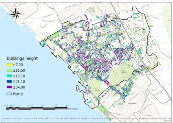 Figure 3. Layer of the building footprint of the city of Portici. 
