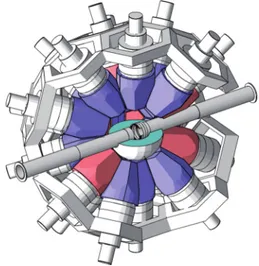 FIG. 1. Schematic view of part of the n_TOF TAC, together with beam pipes and half of a neutron absorber inside (not the one used in this measurement)