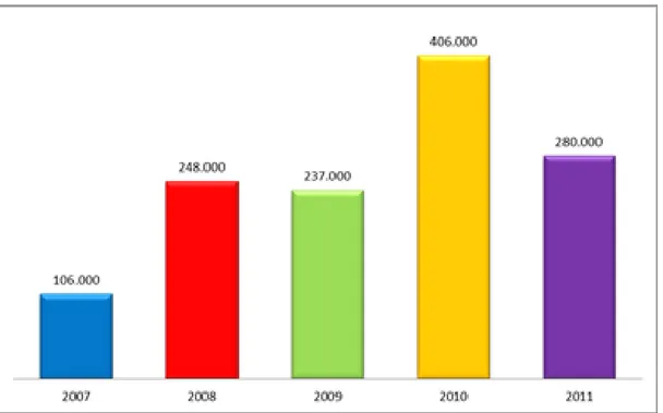 Figure 1 – Number of realized interventions per year (2007 – 2011)                                                        