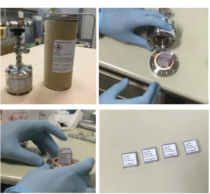 Fig. 4 Gadolinium-odd samples as shipped in an airtight underpressurized cask (upper left hand  corner)