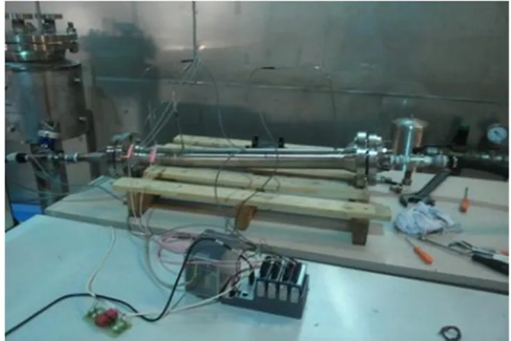 Figure 7 Flow meter and test rig used for the  experimental tests in water.
