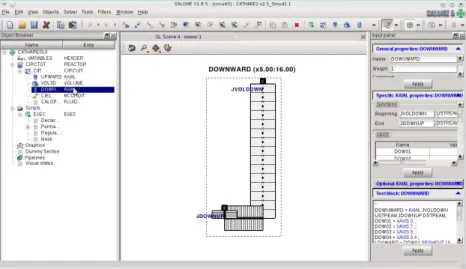 Figure 3.15: Test 1. The AXIAL DOWNWARD module. DOW01 = XAXIS 0. ; DOW02 = XAXIS 7. ; DOW03 = XAXIS 9