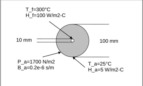 Figura 3  Schematico del modulo di accumulo con le condizioni al contorno termo- termo-igrometriche