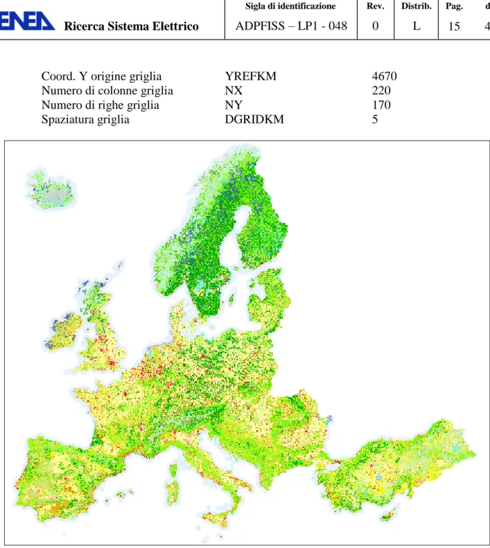 Fig.  7  –  GeoTIFF  CORINE  2006  contenente  i  dati  di  uso  del  suolo  per  l’area  geografica  euroasiatica con risoluzione di 250m