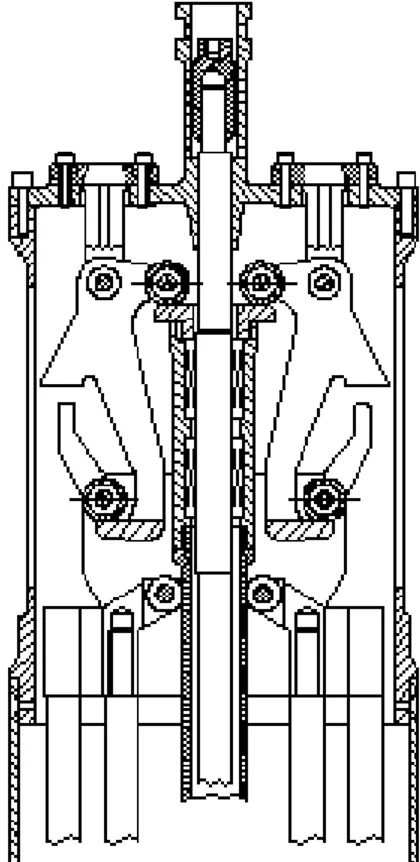 Fig. 4. Sistema di tenuta delle barre di sicurezza dell'impianto MARS 