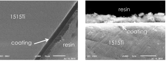 Figura 9.  Cross sections di campioni privi del buffer layer, al termine della prova di corrosione