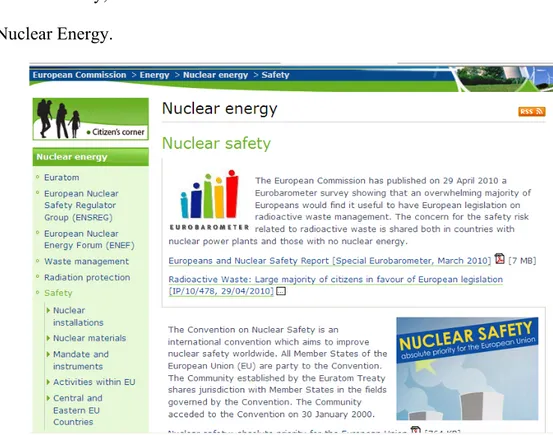 Fig. 7 – European Commission web page on nuclear safety 