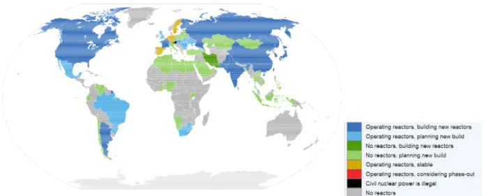 Fig. 1- Paesi con impianti nucleari 