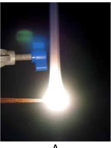 Figura 1. Il colore della fiamma del Litio metallico (A) e del Litio ione (B) (Fonte.  http://musicoftheperiodictable.com/lithium-revisited/) 
