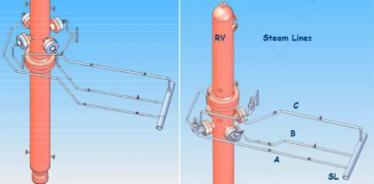 Figure 2-6. Feed Lines and Steam Lines connection to the RPV 
