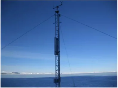 Figura 4. AWS Bravo, posizionata sul ghiaccio marino durante l’apertura della pista di atterraggio a  Baia Terra Nova