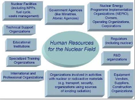 Figura 3 Mappa risorse umane per un programma nucleare (fonte IAEA, Managing Human  Resources in the Field of Nuclear Energy, IAEA Nuclear Energy Series,  No