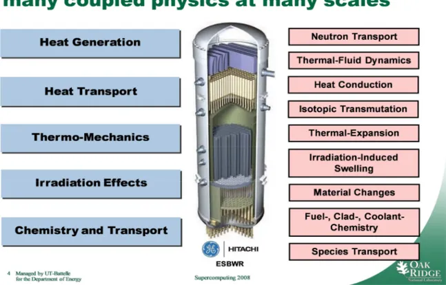 Figura 5 – Problematiche fisiche inerenti la simulazione   di un nocciolo di reattore nucleare.