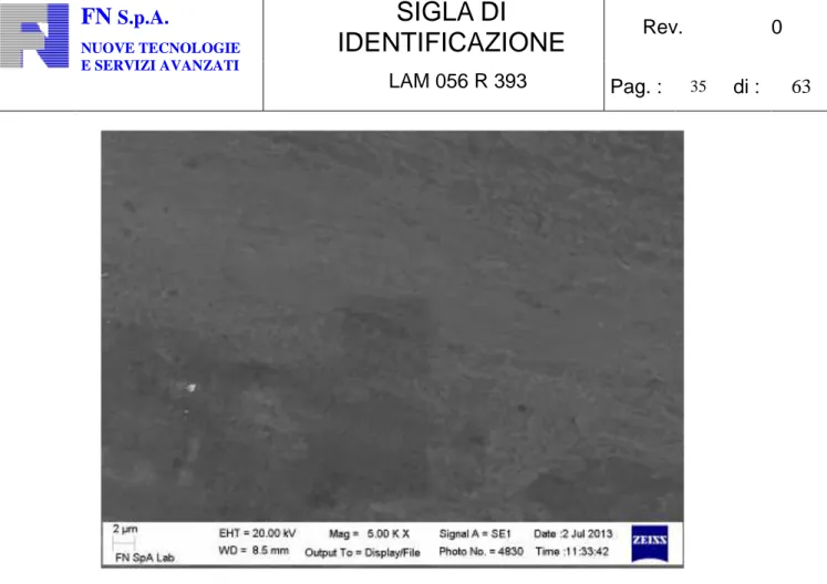 Fig. 28 – Immagine al SEM lamina incrudita al 50% - superficie a 5000 X 