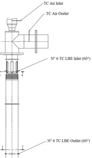 Figure 10: Sketch of TCs placed in the DHR 