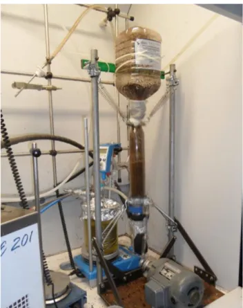 Figura  12:  Reattore  di  detossificazione  vibro-fluidizzato  in  esercizio,  con  flusso  aria/vapore  ottimizzato  e 
