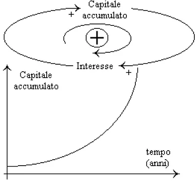 Figura 1.6: Anello di feedba
k positivo e andamento di una delle variabili