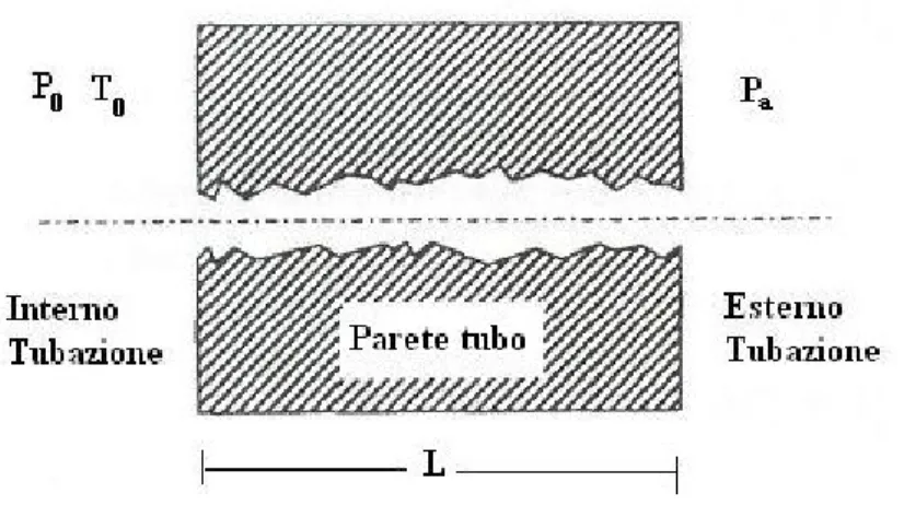 Figura 5.3  Schematizzazione di una fessura passante [4]. 