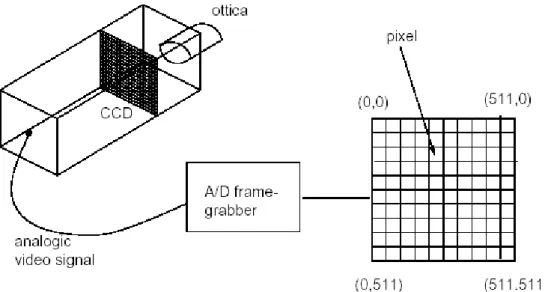 figura 2.4 schema di un sistema di acquisizione di immagini 