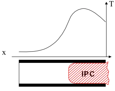 Fig. 3.4  Andamento della temperatura di parete per un catodo in regime normale 