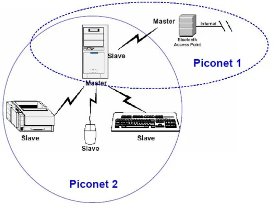 Figura 2.1 Esempio di piconet.  