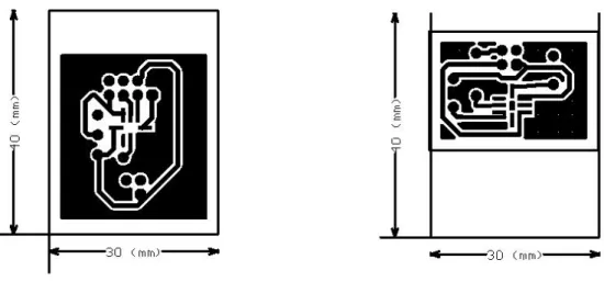 Figura 3.5  Esempio di maschere per la realizzazione delle schedine per gli accelerometri